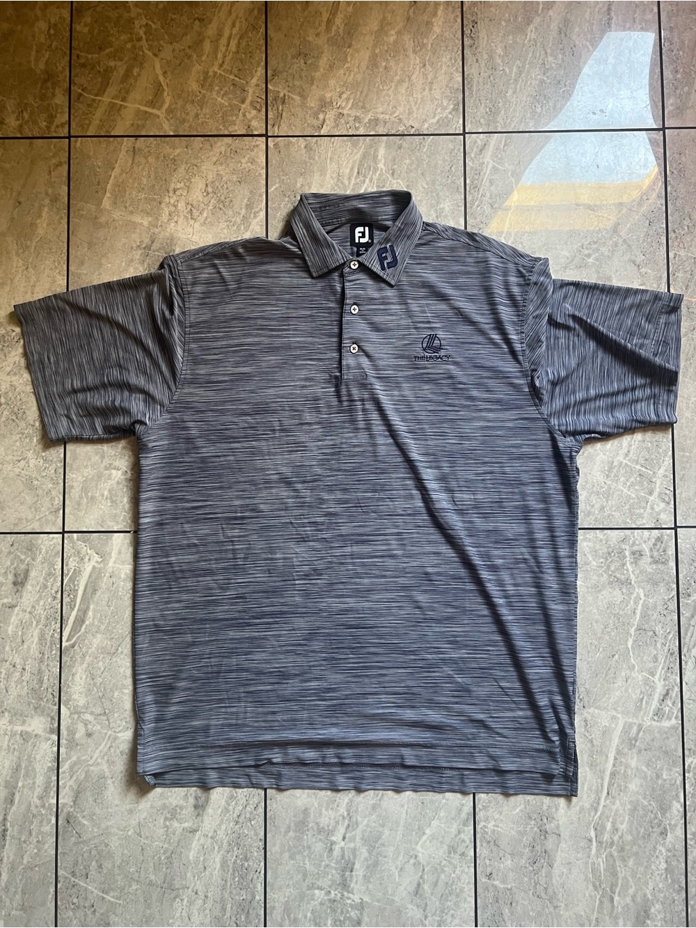 FootJoy FJ ProDry Golf Polo Shirt Mens XL Gray Heather Space Dye The Legacy Club